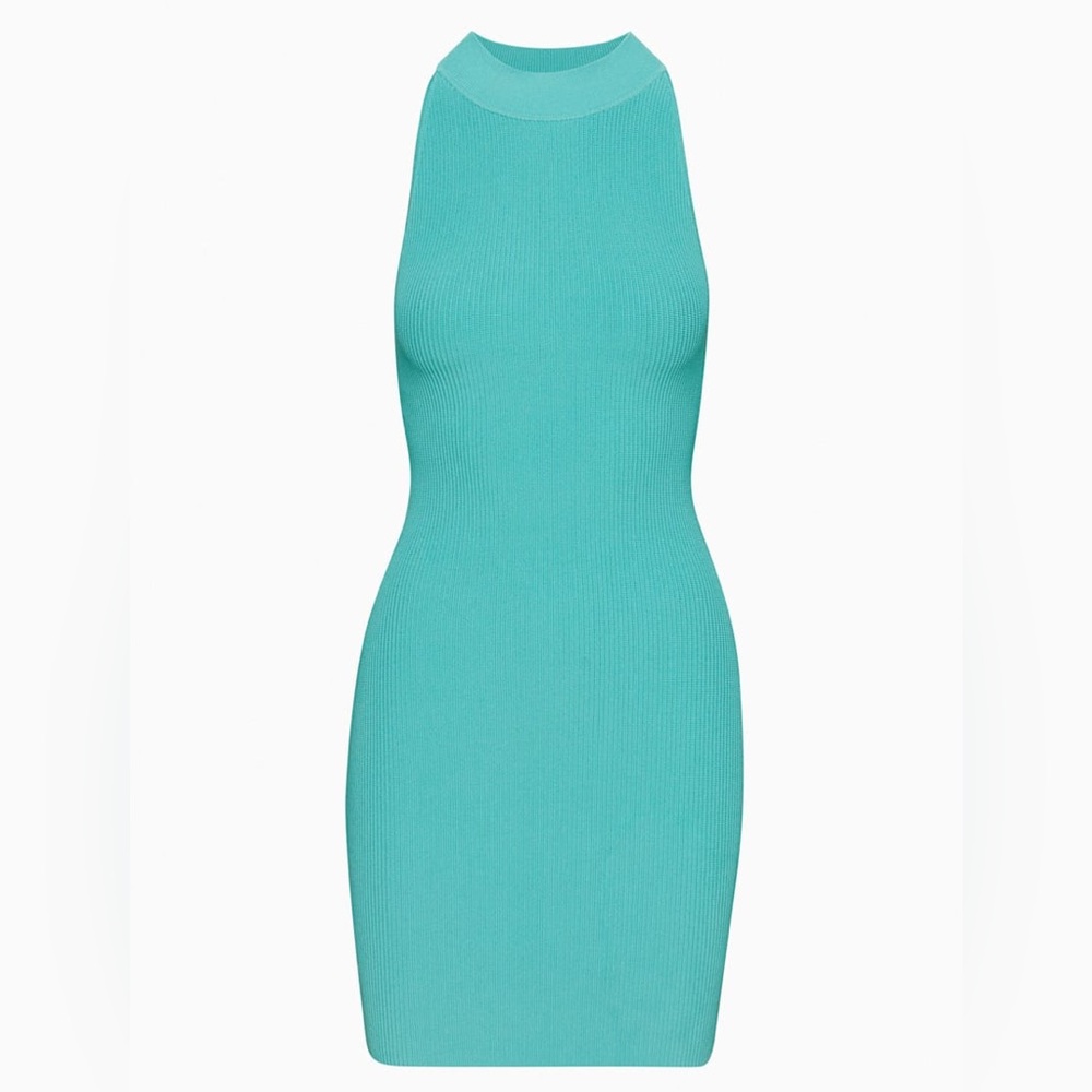Babaton Sculpt Knit Halter Dress | M